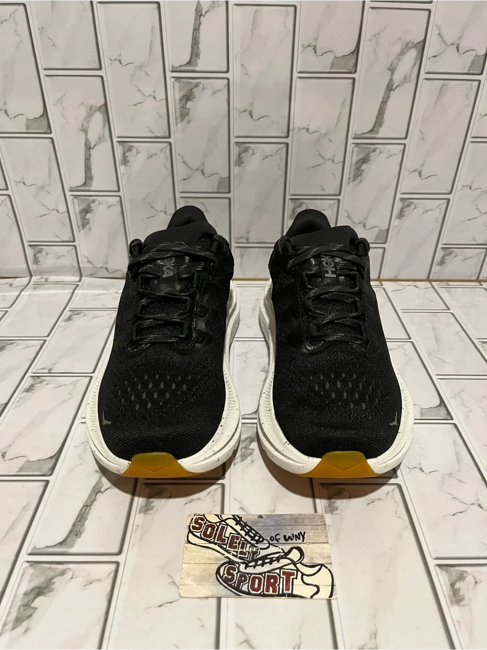 New Hoka One One Kawana 2 Running Training Walking Shoes Black White Women 7 7.5